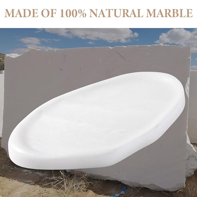 Koville Luxurious White Marble Vanity Tray, Cloud Shape Serving Stone Key Tray for Home Decor, 10" x 7" Marble Storage Trays for Bathroom, Stone Plate Holder for Perfume, Candle and Jewelry