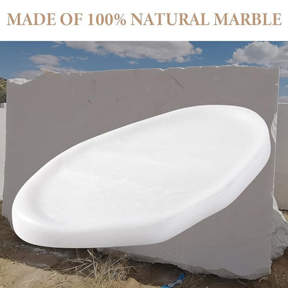 Koville Luxurious White Marble Vanity Tray, Cloud Shape Serving Stone Key Tray for Home Decor, 10" x 7" Marble Storage Trays for Bathroom, Stone Plate Holder for Perfume, Candle and Jewelry