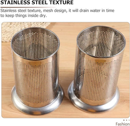 Cabilock 2Pcs Stainless Steel Chopstick Cages with Mesh Design Kitchen Tableware Drying Racks Holders for Utensils Premium Kitchen Supplies