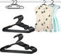 60 Pack Black Baby Hangers 11.42 Inch & 12.91 Inch Each 30 Pack - Kids Non-Slip Clothes Hangers for Infant & Child, Durable Plastic Children's Hangers for Closet, Pants, Coats, Skirts