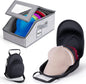 One set hat Storage for Baseball Caps,Gery Stackable box holds up to 18 Caps Hat Organizer for Closet, Black Baseball Cap and Adjustable Shoulder Strap, Hat Organizer Holder Bag for 6 Baseball Caps.