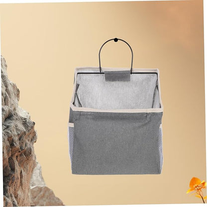 Hemobllo Large Grey Fabric Door Storage Bag Wall Mounted Organizer for Household Items Practical Hanging Magazine and Accessory Organizer Space Saving Tidy Up