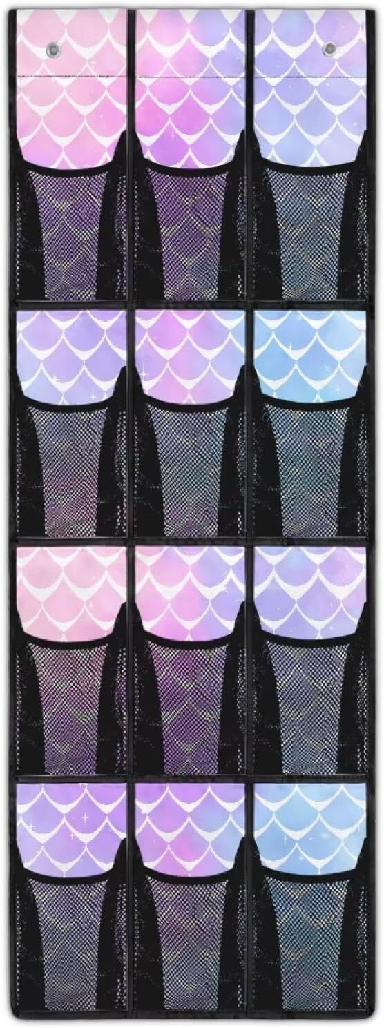 Generic Dream Fish Scales Over The Door Shoe Large-Capacity Design Door Storage Organizer Baby Easy to Hang Behind The Door Making The Chaotic Area Behind The Door Instantly Tidy and Orderly