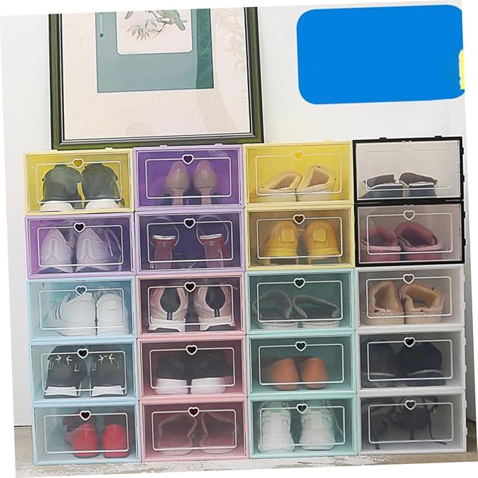 6pcs Shoe Storage Organizer Storage Box Plastic Drawer- for Shoes Easy to View