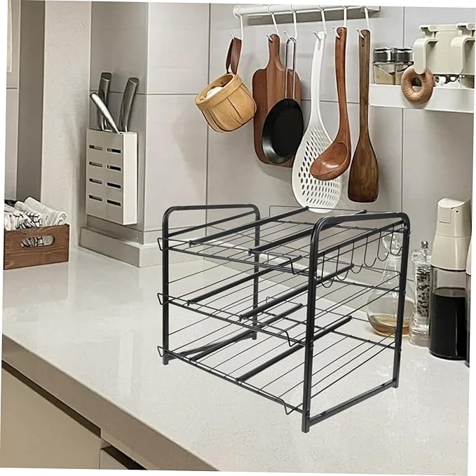 Soda Can Organizer Rack with Adjustable Stackable Design for Refrigerator Pantry Cabinet High Capacity Beverage Can Storage Holder for Kitchen Countertop