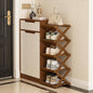 YYW Shoe Rack, Foldable Bamboo Shoes Shelf, Freestanding Shoe Storage Organiser for Entryway, Bedroom, Closet, Hallway - Functional, Natural Shoe Rack (Brown, 5 Layers)