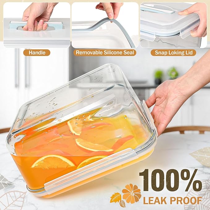 Large Glass Storage Containers with Lids 200oz/6000ml - Borosilicate Extra Large Glass Food Storage Containers for Rotisserie Chicken, Turkey - XL Big Glass Bowl Airtight Freezer to Oven Safe