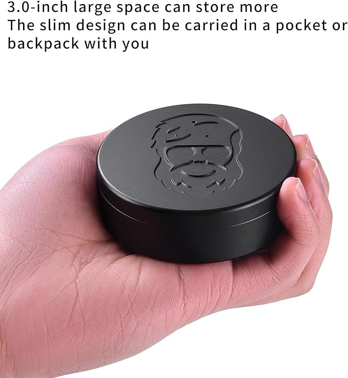 3.0inchBEIJIATE Magnetic Metal Can, Holder, Metal Container, Carved Tin with Magnetic Closure, Aluminum Container, Slim Pouch Can, zyn metal can,zyn container Storage Box Set (Black)