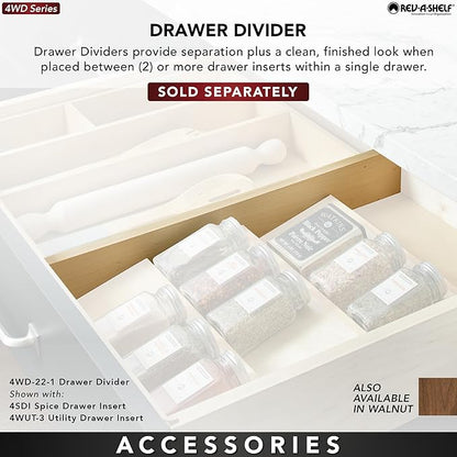 Rev-A-Shelf Trim-to-Custom-Fit Silverware Drawer Organizer for Kitchen Utensil Cutlery Cabinet Storage, Natural Maple Wood 9 Compartment Tray Insert 4WCT-3SH
