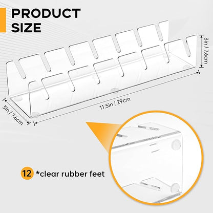 Hat Organizer for Baseball Caps 2PCS No Install Acrylic Hat Storage Organizer Stand for 14 Baseball Caps Hat Racks Holder Display with 12 Rubber Feet for Bedroom, Closet, Dresser,Entrance