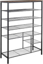 6 Tier Shoe Rack Organizer, Metal Mesh Shoe Storage Shelf, Storage Boots .for Entryway, Closet,Hallway, Bedroom,Cloakroom,Garage, Industrial,Rustic Brown