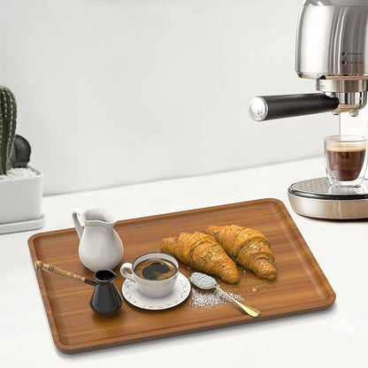 XZHXFX Bamboo Vanity Tray, Decorative Tray for Counter, Coffee Table, Kitchen, Bedroom (Large)