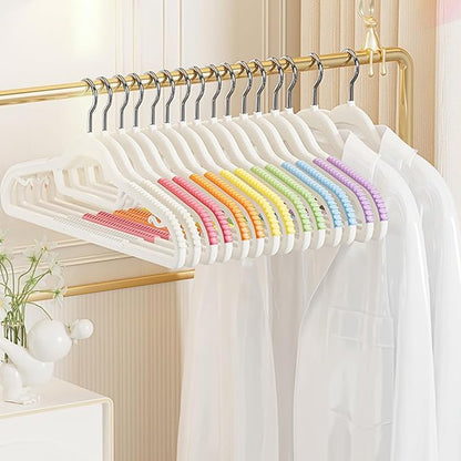 Ergocar Plastic Hanger Rainbow Anti -Slip Non -Traceless Hanger Saves Space Hanger Heavy Colored Hanger Suitable for Shirts, Dress, Gravita Hanger, Durable Versatile Color Clothes Hanger