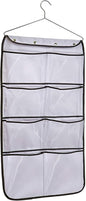 MISSLO Sturdy Hanging Closet Double Sided Bra Stocking Clothes Socks Organizer 15 Large Mesh Pockets, White