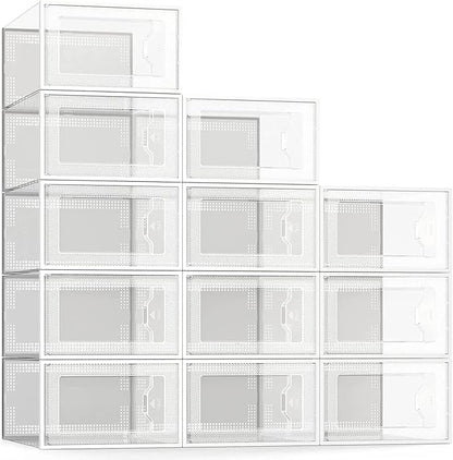 for X-Large Clear Shoe Storage Box, Stackable Organizer, Size 11, 12 Pack, BA, Shoe Storage, Stackable, Organizer, Size 11, Size 12 Pack