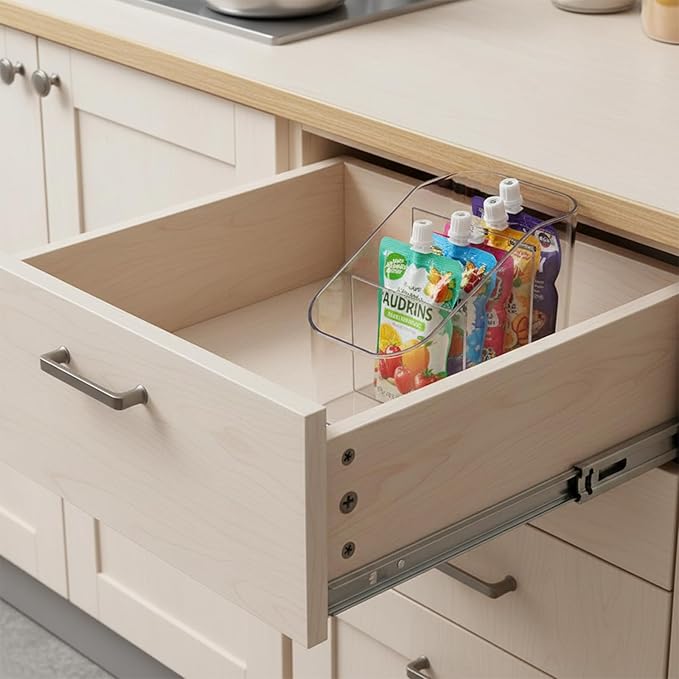 Drink Packet Organizer for Powdered Drink Mix,Powder Packet,Water Flavor Packet,Wooden Water Flavor Packet Organization Container for Kitchen Cabinet, Pantry,Office, Snack Bar Organizer-Small