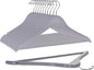 Quality Wooden Hangers - Slightly Curved Hanger Set of 10-Pack - Solid Wood Coat Hangers with Stylish Chrome Hooks - Heavy-Duty Clothes, Jacket, Shirt, Pants, Suit Hangers (Gray, 10)