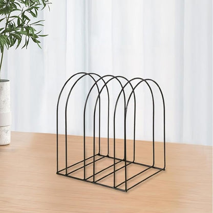 Yajuyi Tabletop Hat Holder Knitted Hat Storage Rack Stylish Multi Grid Decoration Metal Swim Cap Hanger Hat Display Stand for Home, Black