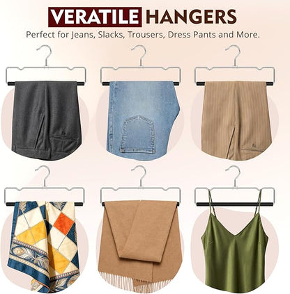 DOIOWN Pants Hangers Space Saving,10 Pack Non Slip Metal Pant Hangers with Foam Padding,Compact Closet Organizers and Storage Jean Hanger for Closet, Holding Pants, Jeans, Skirts,Scarves