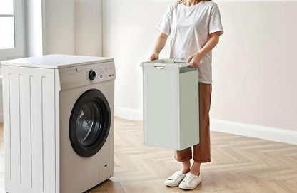 Herture Laundry Hamper with Shelf, Laundry Basket 4 Section, Laundry Sorter with Pull-Out Removable Large 4 Color Bags and Movable Wheels, Metal Frame, 4 x 15.87 Gallons (60L), White PF07XLE