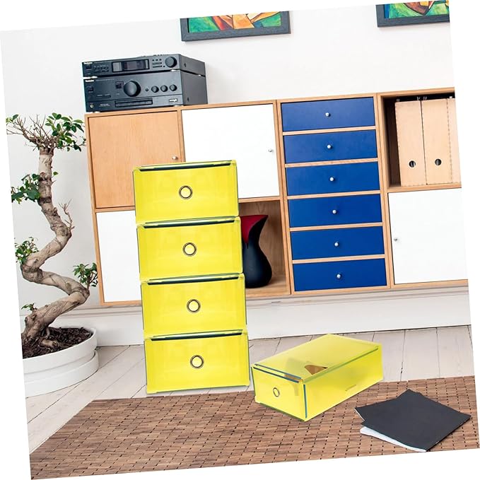 5pcs Shoe Storage Boxes Pull-out Drawer Stackable Women Shoes Organizer
