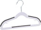 Amazon Basics Plastic Kids Clothes Hangers, Non-Slip, White and Black, 12.8" x 8" x 0.2", 30-Pack