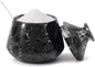 Marble Salt Cellar with Lid & Spoon Black 3" Inches Stone Salt Holder for Countertop, Salt and Spice Jar Salt Box Seasoning Containers, Kitchen Decor, 3 OZ Capacity