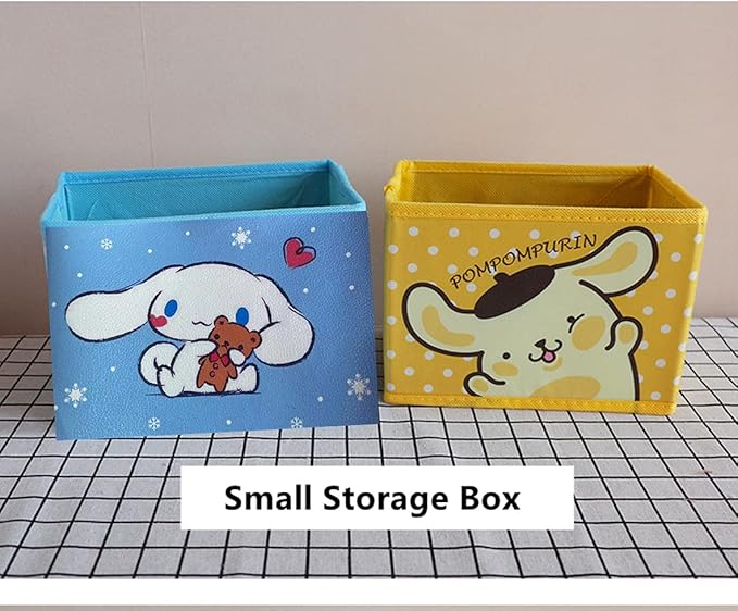 Kerr's Choice Collapsible Storage Bin Kawaii Storage Box Blue Foldable Baskets | Kawaii Office Desk Room Decoration Cute Room Decor