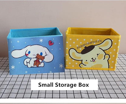 Kerr's Choice Collapsible Storage Bin Kawaii Storage Box Blue Foldable Baskets | Kawaii Office Desk Room Decoration Cute Room Decor