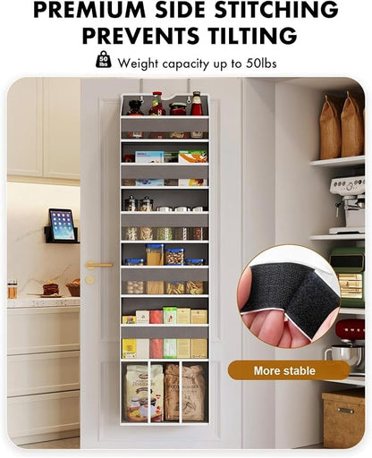2-Pack Over The Door Organizer Hanging 6-Shelf Storage Organizer with 50lb Heavy Duty Perfect for Bathroom Closet Nursery Bedroom Pantry Laundry (Grey)