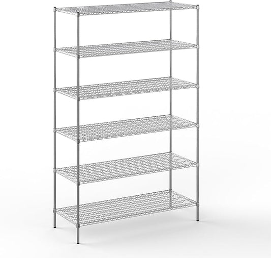 24" Deep x 60" Wide x 96" Height Wire Shelving Kit | 6-Tier | NSF Commercial Storage Rack Unit