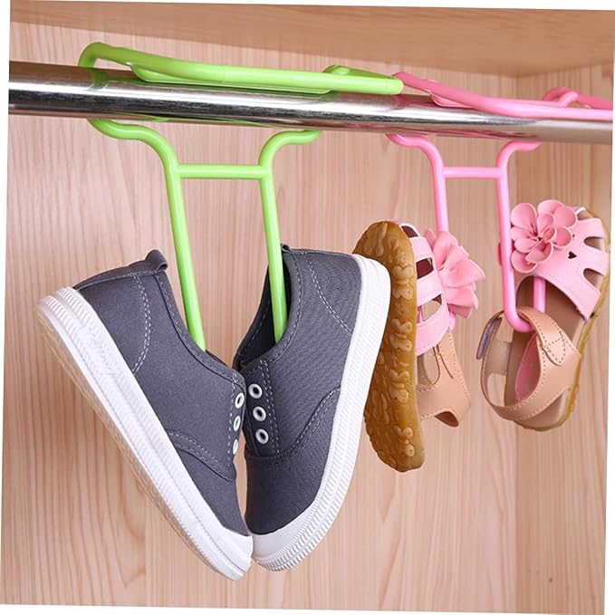 2 pcs Shoe Organizer Rack Space Saving Hanging Design for Bedroom Closet Entryway Material for Drying Shoes Pink