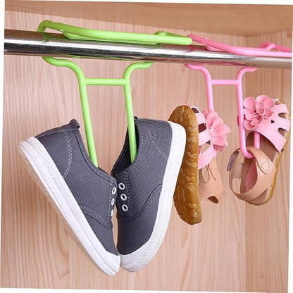2 pcs Shoe Organizer Rack Space Saving Hanging Design for Bedroom Closet Entryway Material for Drying Shoes Pink