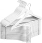 StorageWorks White Wooden Hangers 30 Pack, Heavy Duty Wood Hangers for Closet, Clothes Hangers for Coats, Bridesmaid Suits, Wedding Dress