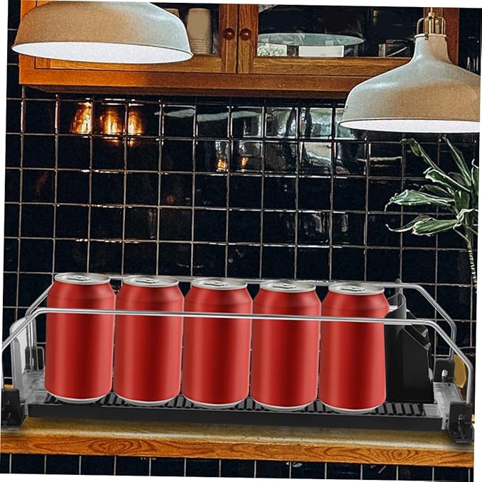 BESPORTBLE 2pcs Automatic Pusher Soda Can Organizer for Fridge Smooth Polished Drinks Dispenser Stand Easy to Install Beverage Storage for Soda Beer and Bottled Drinks