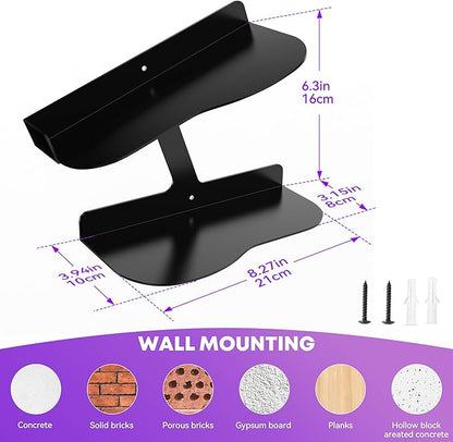H Type Floating Shoe Rack for Wall, Metal Wall Mount Floating Shoe Shelves, Wall Mount Floating Sneaker Display Rack, Levitating Shoe Organizer for Sneaker Collector Advertising Exhibition
