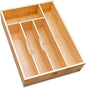 guiogc Bamboo Silverware Drawer Organizer, Silverware Organizer, Silverware Utensil Tray Holder and Cutlery Tray for Flatware and Kitchen Utensils