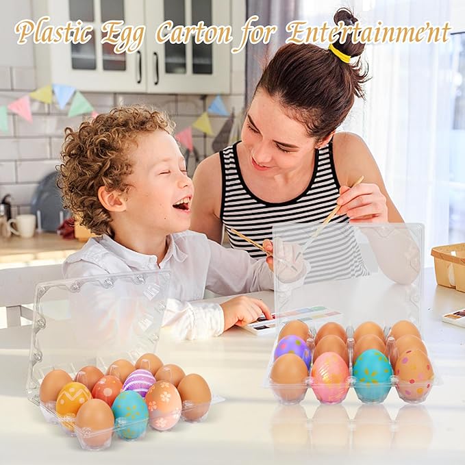 60Pack Duck Egg Cartons Cheap Bulk 1 Dozen Jumbo Egg Cartons Extra Large Egg Containers for Home Ranch Chicken Farm, Commercial Business Market Display, 3x4 Grids