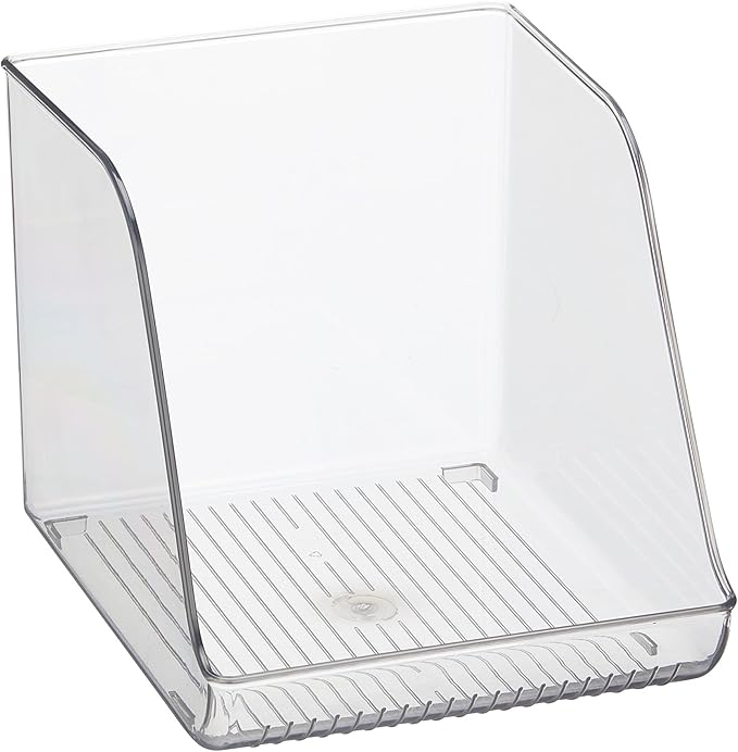 iDesign Plastic Water Bottle Organizer for Fridge, Clear Bottle Holder for Kitchen and Pantry, 2-Pack