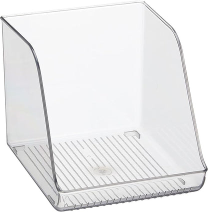 iDesign Plastic Water Bottle Organizer for Fridge, Clear Bottle Holder for Kitchen and Pantry, 2-Pack
