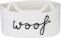 Sea Team Dog Toy Basket with Handles, 16.5 x 11 x 7 Inches, 4.4 Gallons Large Cotton Rope Storage Bin, Box, Shelf Organizer for Pet Chew Toys, Foods, White Woof