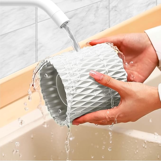 YLYZ Rotating Makeup Brush Holder Organizer Toothbrush Holders, Multi-Functional Toothbrush and Toothpaste Holder, Tooth Brush Organizer for Bathrooms Vanity, White, 4.7" L x 4.7" W x 4.7" H