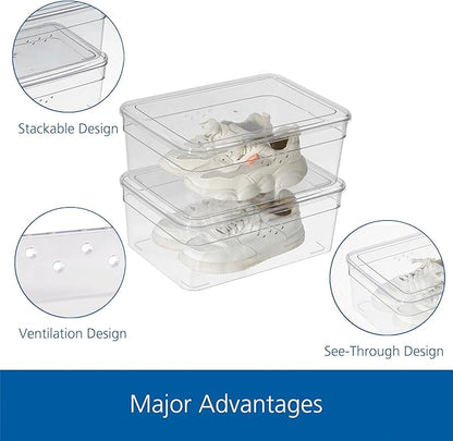 Extra Wide Plastic Storage Box with Hinged Lid, Dark Gray, 21.75 x 15.38 x 12.5 Inches, Industrial Style, Water Resistant, Rectangular Container for Industrial Storage