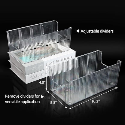 Acrylic Belt Organizer with Adjustable 4 Compartments & Stackable Design, Clear Storage for Closet and Drawer Organization