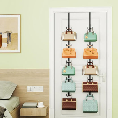 SWTYMIKI Over Door Hat Organizer - 2 Packs Metal Wall Mounted Hat Rack with 5-Tier Dual Hooks Design, Hanging Baseball Cap Organizer Storage Holds up to 40 Caps for Door, Bedroom, Closet