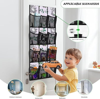 Generic Cute Koala Shoe Organizer Door Hanger Reusable Over The Door Shoe Storage Organizer Good Organizing Items for Renters Kids Students Girls Over the Door Storage Organizer Laundry