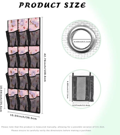 Koala 1 Packs Narrow Over the Door/Wall Shoe Organizer,Nursery Organization,Over The Door Organizer,Small Hanging Shoe Rack for Closet with Mesh Pocket for Bathroom,Foldable