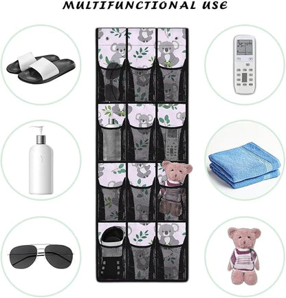 Koala Over The Door Organizer,Hanging Baskets with 12 Mesh Large Pockets,Door Back Shoe Organizers with 12 Mesh Pockets Baby Organizer Storage,Quick Dry Organizer Hanging