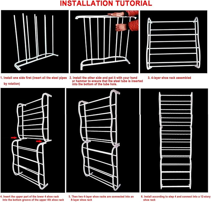 Fancy Buying Over The Door Shoe Rack Holder - 36 Pair Shoes Hanging Shelf Storage Shoe Organizer with Hooks