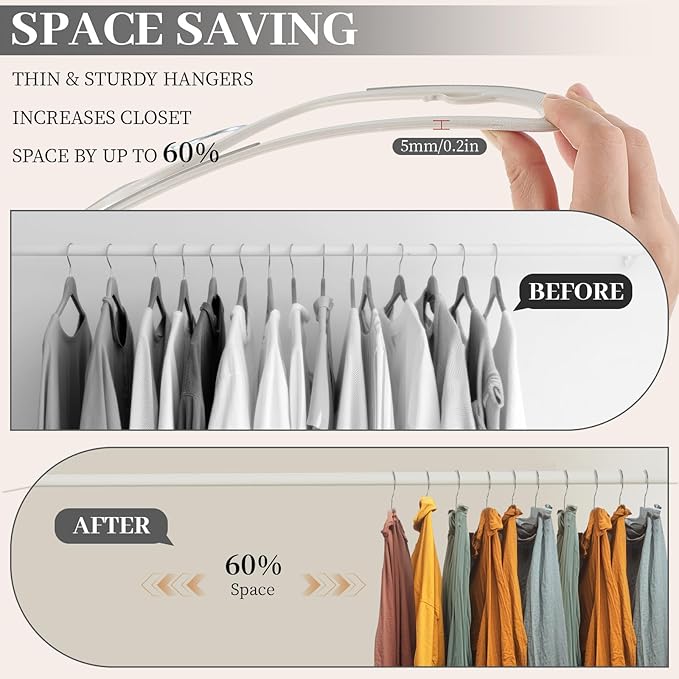 LemonRoad 36 Pack Short Neck Hangers, Upgraded Non-Slip Plastic Hangers Lifts Clothes 3" Higher, Space Saving 360 Swivel Hook for Closet Organizer, Shirts Jackets Dresses, Smooth (Gray)